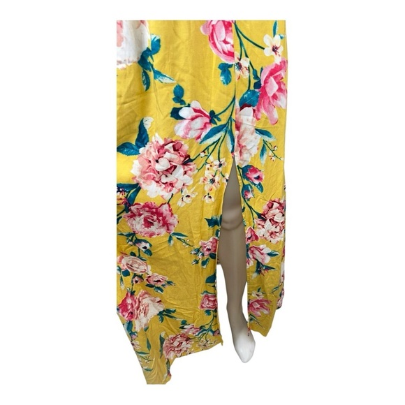 Band of Gypsies Maxi Dress Size 8 New Floral Off-Shoulder Yellow, Pink Dress - Picture 14 of 14